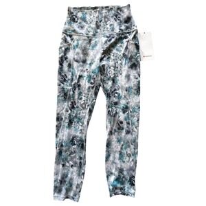 LULULEMON ALIGN HIGH RISE CROP W/ POCKETS 23" KALEIDOFLORAL MULTI WOMEN'S SIZE 6